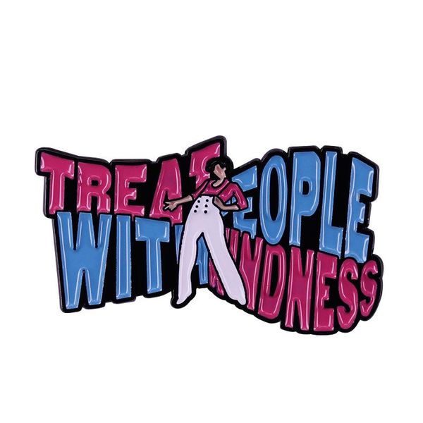 

pins, brooches treat people with kindness enamel tpwk rainbow design lapel pins fashioninspired badge jewelry fine line theme gift, Gray