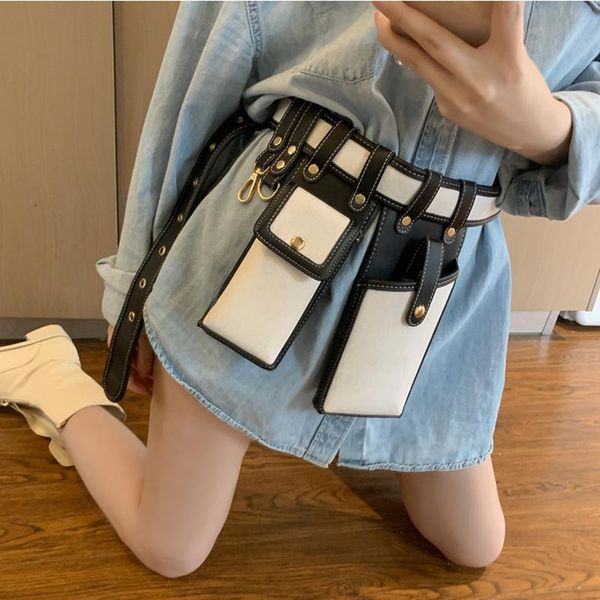 

mihaivina women leather fanny pack waist belt bag female luxury shoulder messenger bags travel chest phone