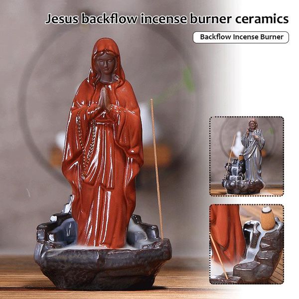 

fragrance lamps economical creatives incense burners jesus virgin backflow home decoration censer religious figurine for ornament ds99