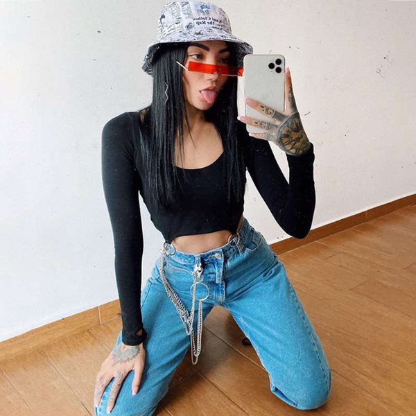 

dresses wind casual open navel women's fall / winter slim long sleeve t-shirt fashion girl, Black;gray