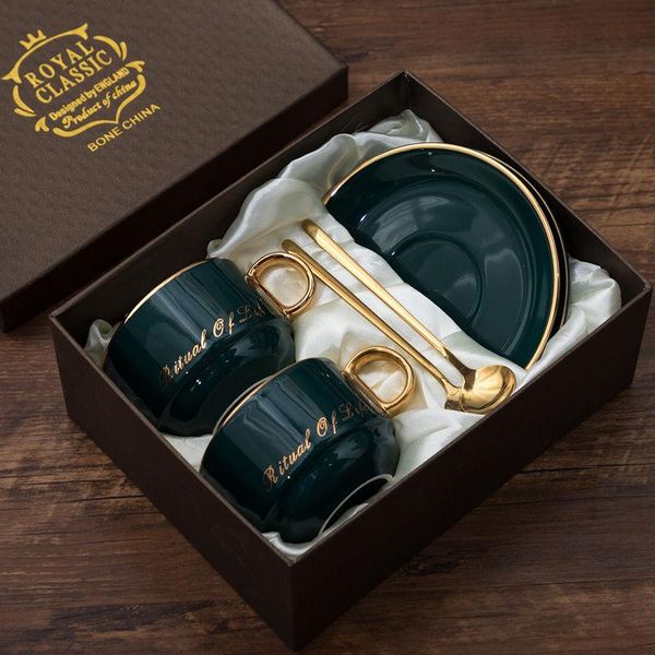 

cups & saucers coffee sets set of arabic tea espresso black and white gold-plated milk cup