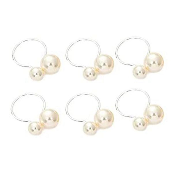 

napkin rings highlight pearl u-shaped ring wedding mouth cloth creative round gray button