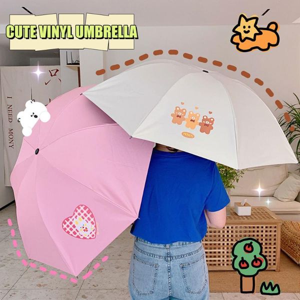 

umbrellas w&g female ins uv umbrella 2021 kawaii bear sun rain shine dual-use protection women's automatic