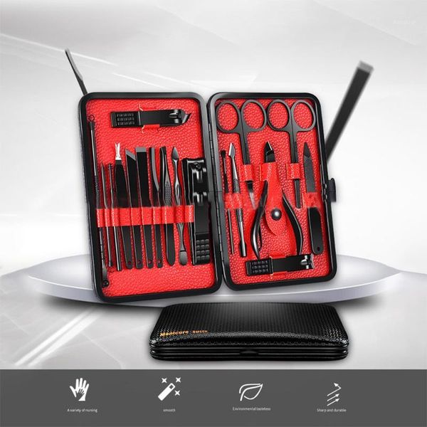 

nail cutter clipper for manicure stainless steel blackening 18 sets nailknife set personal care tools make up gift1