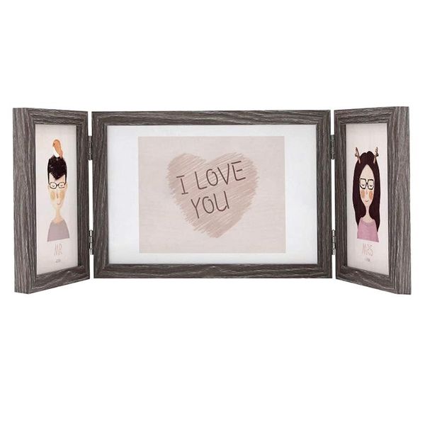 

5x7&4x6 hinged triple po frames wooden for tablewedding unique gifts,motherx