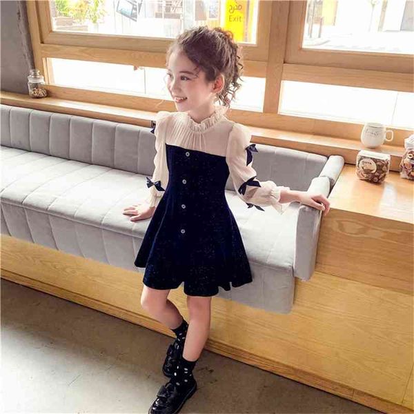 

korean 2020 girls' new products princess skirt dress autumn children's clothing, Red;yellow