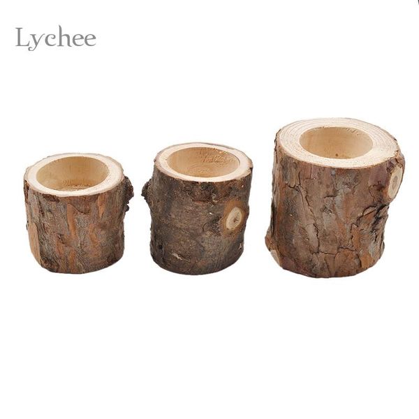 

lychee life rustic wooden tree branch candle holder stump design wedding home decoration 5/6/7cm holders