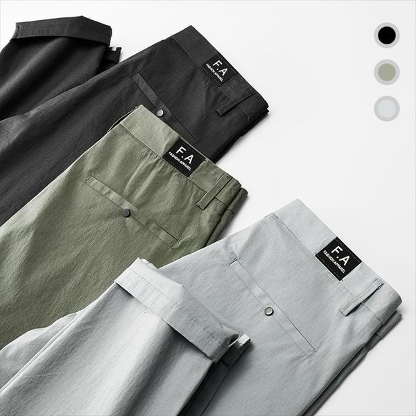 

spring summer ankle length women pant man cotton slim fit fashion thin classic trousers male brand clothing 3 colors, Black