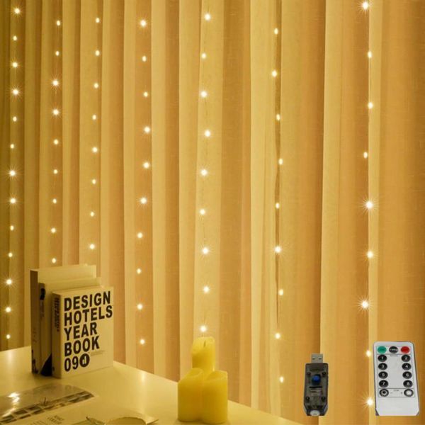 

strings 3x3m garland curtain remote control usb string lights christmas decoration for home bedroom window festoon fairy