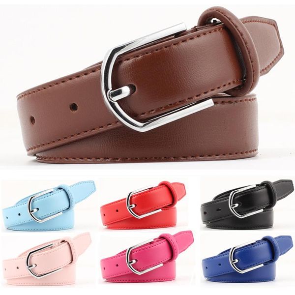 

belts women lady classic pin buckle belt jeans casual waistband faux leather bltyn0311, Black;brown