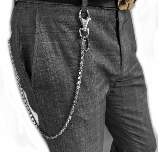 

keychains stainless steel pants trousers waist keychain biker rock wallet chain, Silver