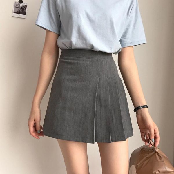 

skirts spring summer autumn slim retro skirt high waist short, Black