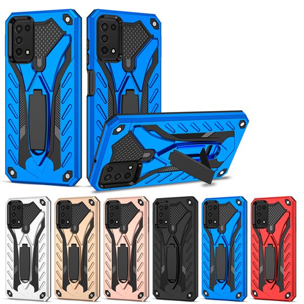 Casos de proteção à prova de choque de armadura híbrida para Samsung Galaxy A03S A02S A02 M02 A01 Core Soft TPU Hard PC Stand Back Cover