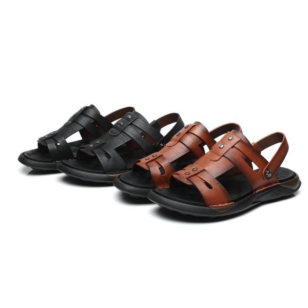 

sandals gladiator para italian genuine sandalen shoe roman homme sandale mens men sport sandal vietnam s rubber de sea sandles, Black