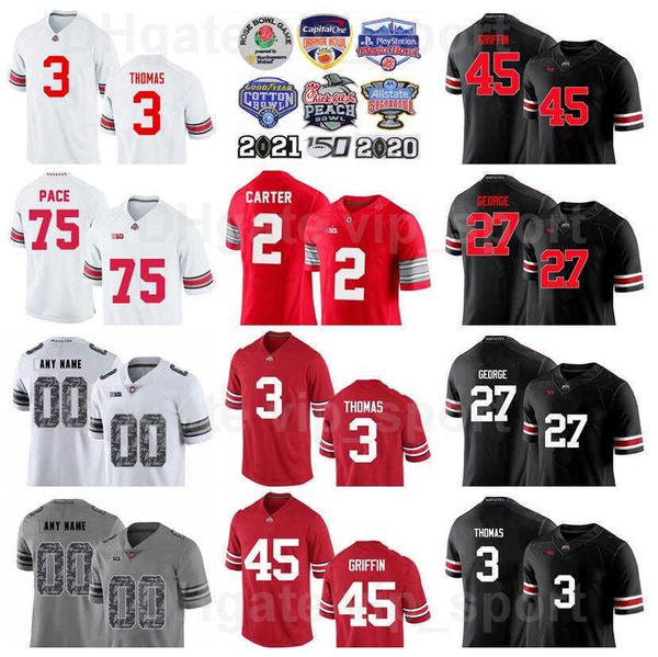 

ncaa ohio state buckeyes college football 45 archie griffin jersey 27 eddie george 75 orlando pace 2 cris carter 36 chris spielman 3 michael, Black