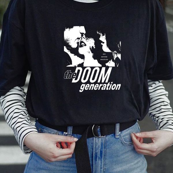 A Geração Doom Camiseta Mulheres Algodão Manga Curta 80s Harajuku Grunge Gráfico Gráfico Tops Moda Casual Oversized Camisetas 210518