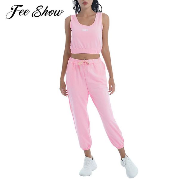 

yoga outfit women's set clothing sports suit outfits summer running gym fitness casual cropped vest pant sets tracksuits sportswear