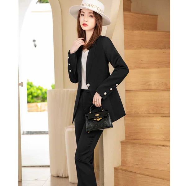 

women's two piece pants 2021 high-end light luxury elegant professional suit women korean fashion autumn and winter business suits, White