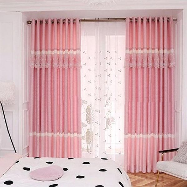 

curtain shading stitching lace decoration nordic modern minimalist princess style children's room bedroom curtains & drapes