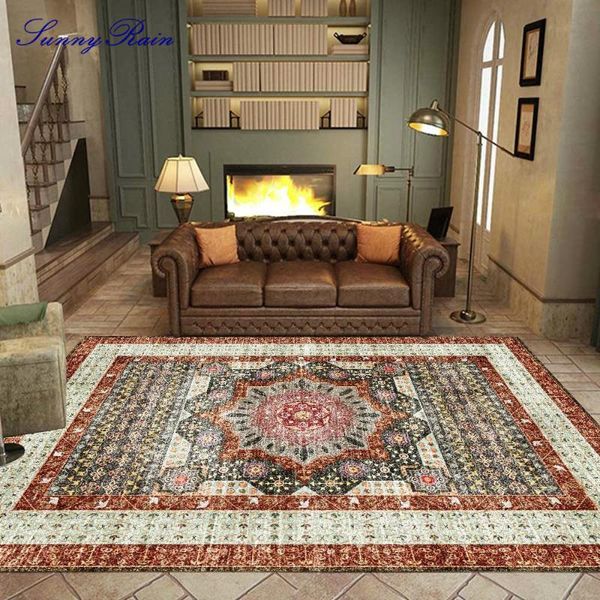 

sunnyrain 1-piece fleece printed persia pattern morden area rug for home living room carpet bedroom rugs kitchen carpets