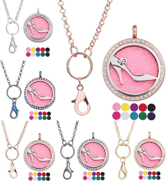 

vintage women high heels locket charms necklaces making perfume diffuser handcraft party gift jewelry accessories pendant, Silver