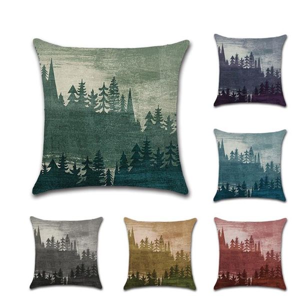 

cushion/decorative pillow linen cushion cover decorative nordic style pillowcase tropical plant forest 45*45cm case