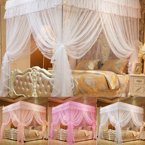 

mosquito net 1.5*2 m 4 corner pink bed canopy princess queen bedding tent bedroom decoration european style