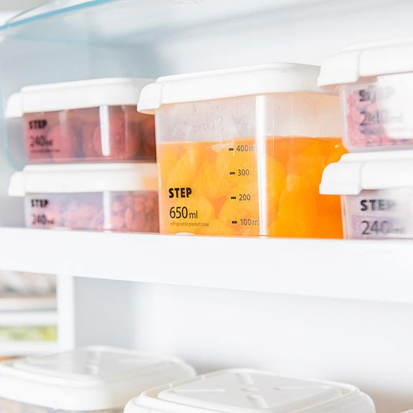 

storage bottles & jars 240/260ml kitchen sealed box food grain containers square clear nut snack tank airtight pantry tools