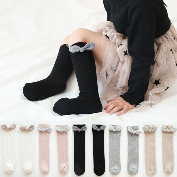 

footies drop kids socks toddlers girls big bow knee high long soft cotton lace baby kniekousen meisje, Blue