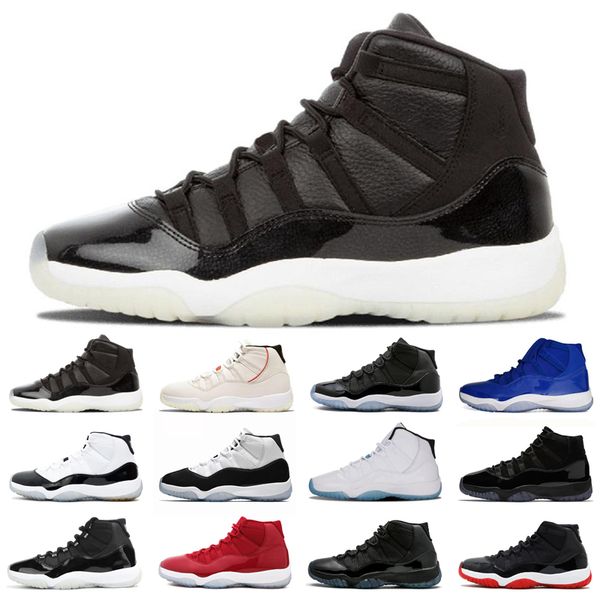 

new men 11 basketball shoes 11s 25th anniversary gamma blue bred high concord 23 45 platinum tint space jam gym red heiress sneakers fresh m
