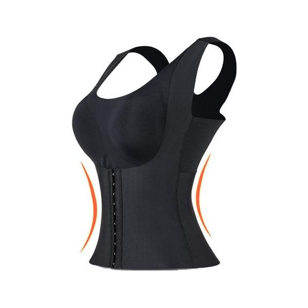 

women's shapers women waist trainer body shaper vest breathable gather bra tummy control shapewear underwear support chest slimming cor, Black;white
