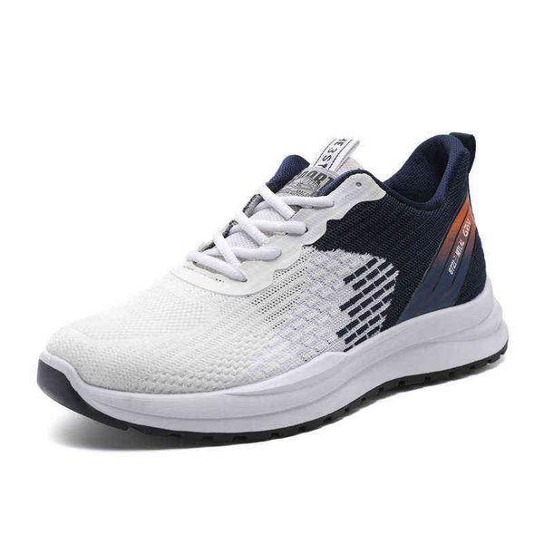 

men's fashion shoes 2021 flying woven light casual sports color matching men's in autumn and winter, Black