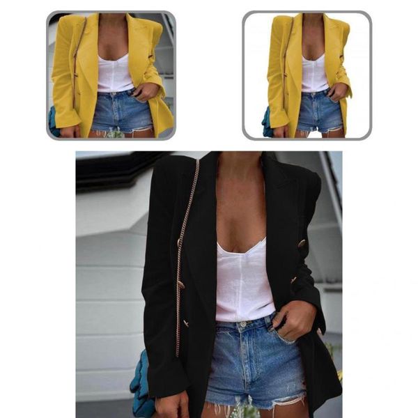 

women's suits & blazers anti-pilling stylish woolen autumn blazer turn-down collar solid color for going out, White;black