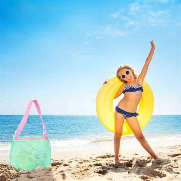 Praia Escola Almoço Sacos Beach Kids Bag Zipper Net Coleção Coleção Coleção Brinquedos Natação Acessórios Mochilas Crianças 3Color Venda G53895i