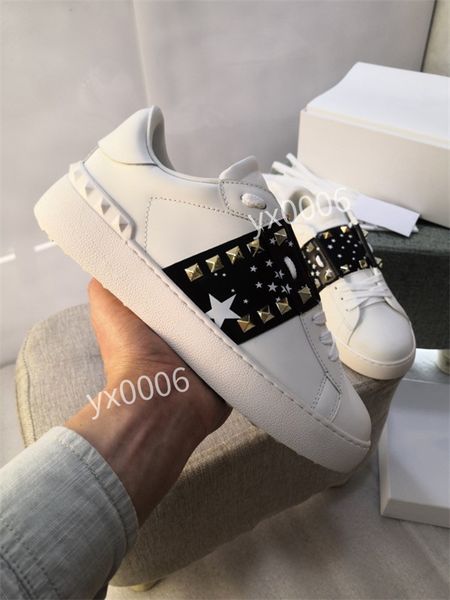 

2021 mens womens casual shoes fashion white black leather pelle appartamento dress party dimensione running trainers ht210301, Red;white
