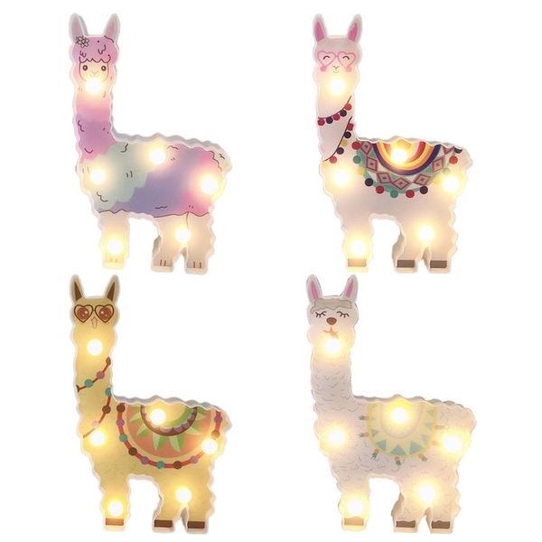 

modules creative cute alpaca night light ornaments home deskdecoration lamp for