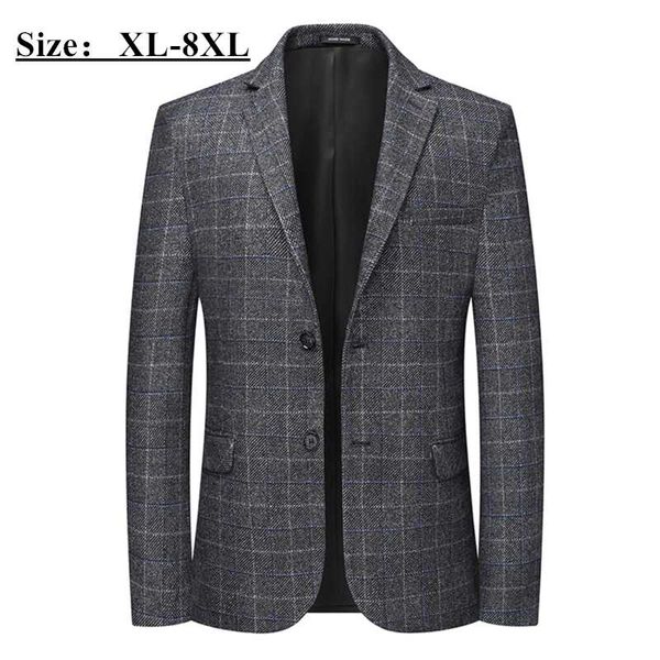 

men's suits & blazers men suit jacket slim check luxurious business work party dress wedding male brand blazer clothes plus size 6xl 7x, White;black