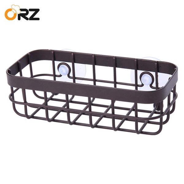 

kitchen storage & organization wall mounted rack suction cup drain basket bathroom hanging home organizer shelf