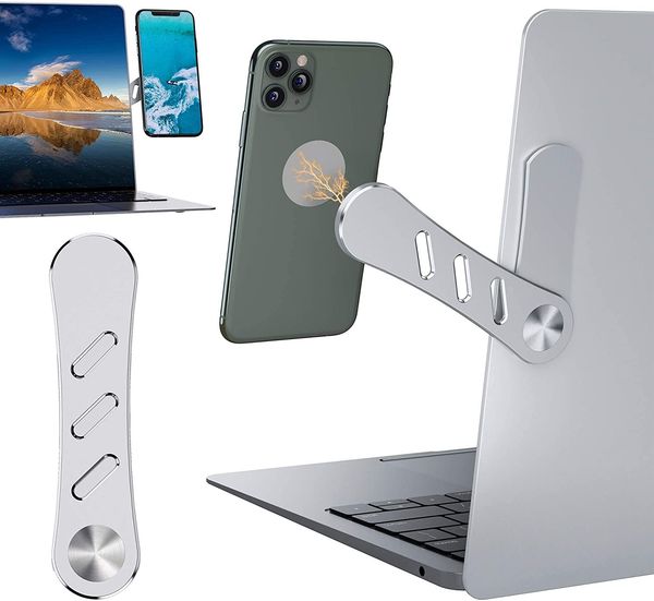 Adjustable Laptop Holder, Magnetic Laptop Phone Holder, Aluminum Laptop Side Mount Clip, Slim Portable Foldable Smartphone Stand, Computer Monitor Expansion Bracket