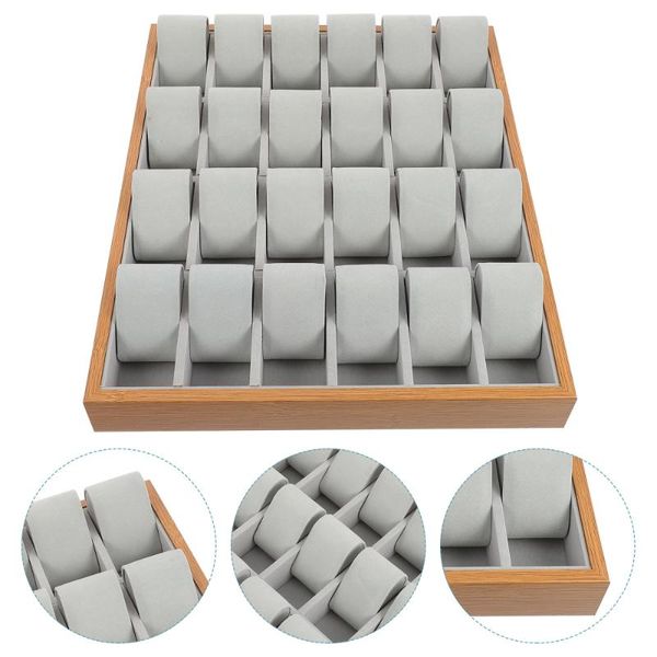 

watch boxes & cases 24 slots storage box holder rosewood wooden display, Black;blue