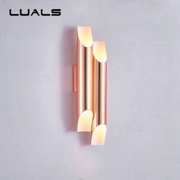 

wall lamp simple modern led light metal plating creative el lamps for living room corridor lights art lighting