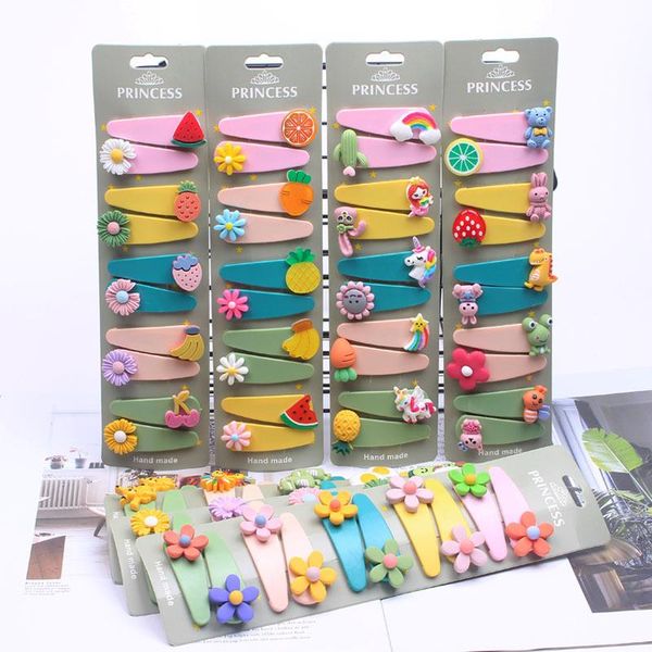 

set korean ins girl hair clips cute children hairpin simple baby fruit kids accessories flower kawaii, Slivery;white