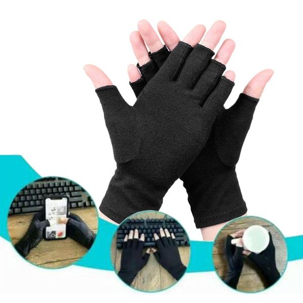 

disposable gloves arthritis compression support and warmth fingerless cotton fabric sports for hands finger joints dropship
