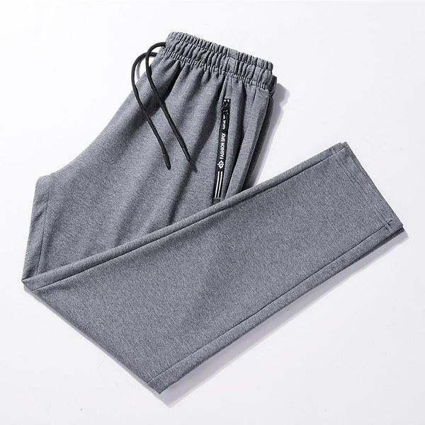 

men's pants loose straight tube cotton casual large size leggings knitted elastic breathable comfortable sports 8xl, Black