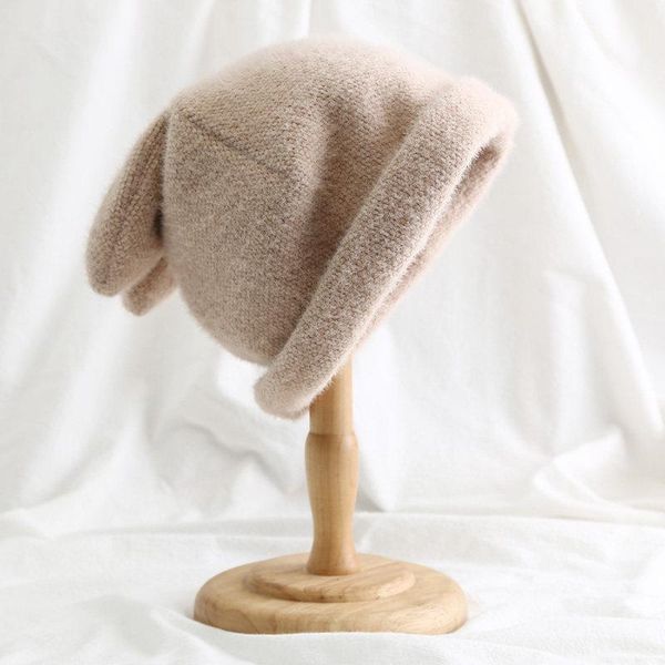 

beanies draping ears fur hat women autumn and winter knitted wool warm korean version of japanese
