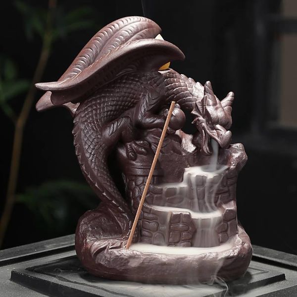 

ceramic backflow incense burner censer dragon holder use in home office teahouse decoration gifts decor fragrance lamps