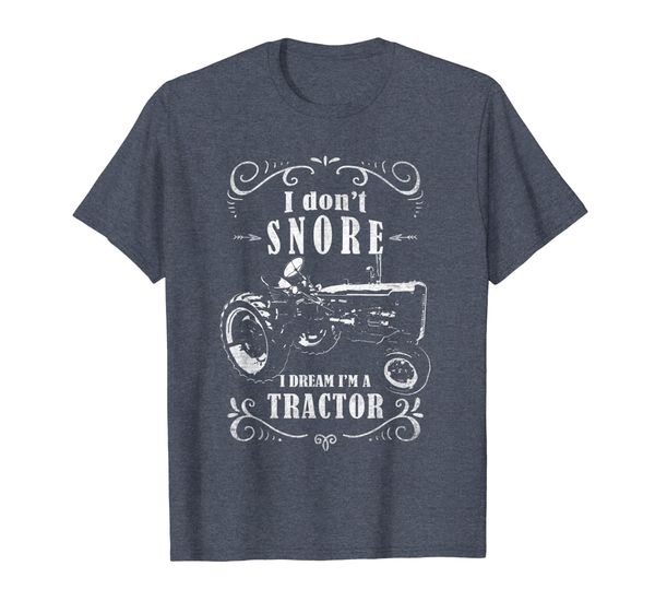 

vintage funny graphic i don't snore i dream tractor t shirt, White;black