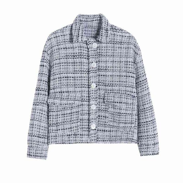 

women spring casual loose jackets coats long sleeve plaid pockets sweet vintage female street jacket outerwear clothes 210513, Black;brown