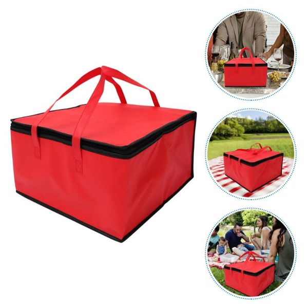 

storage bags 1pc portable bag cooler insulation packing picnic (red)
