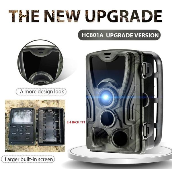 

2.4" tft lcd screen wildlife wild cameras 16mp 1080p ip65 trail hunting camera hc801a pir sensor night version surveillance